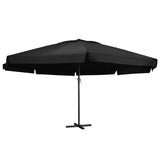 Parasol vidaxl avec poteau en aluminium 600 cm noir