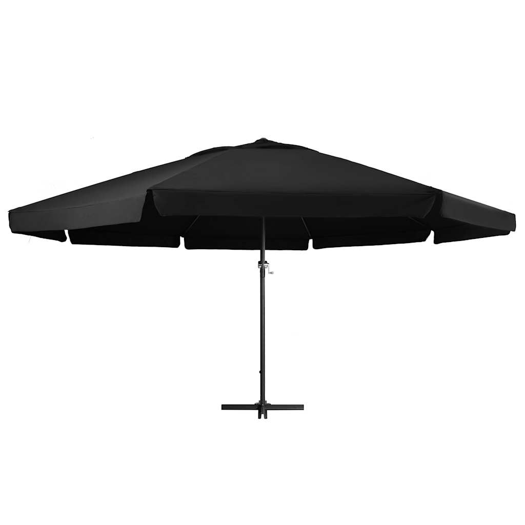 Parasol vidaxl avec poteau en aluminium 600 cm noir