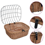 VidaXL bicycle handlebar basket with lid 50x45x35 cm natural willows