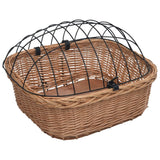VidaXL bicycle handlebar basket with lid 50x45x35 cm natural willows
