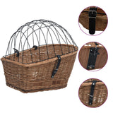 Vidaxl bicycle basket for rear rack 55x31x36 cm natural willow