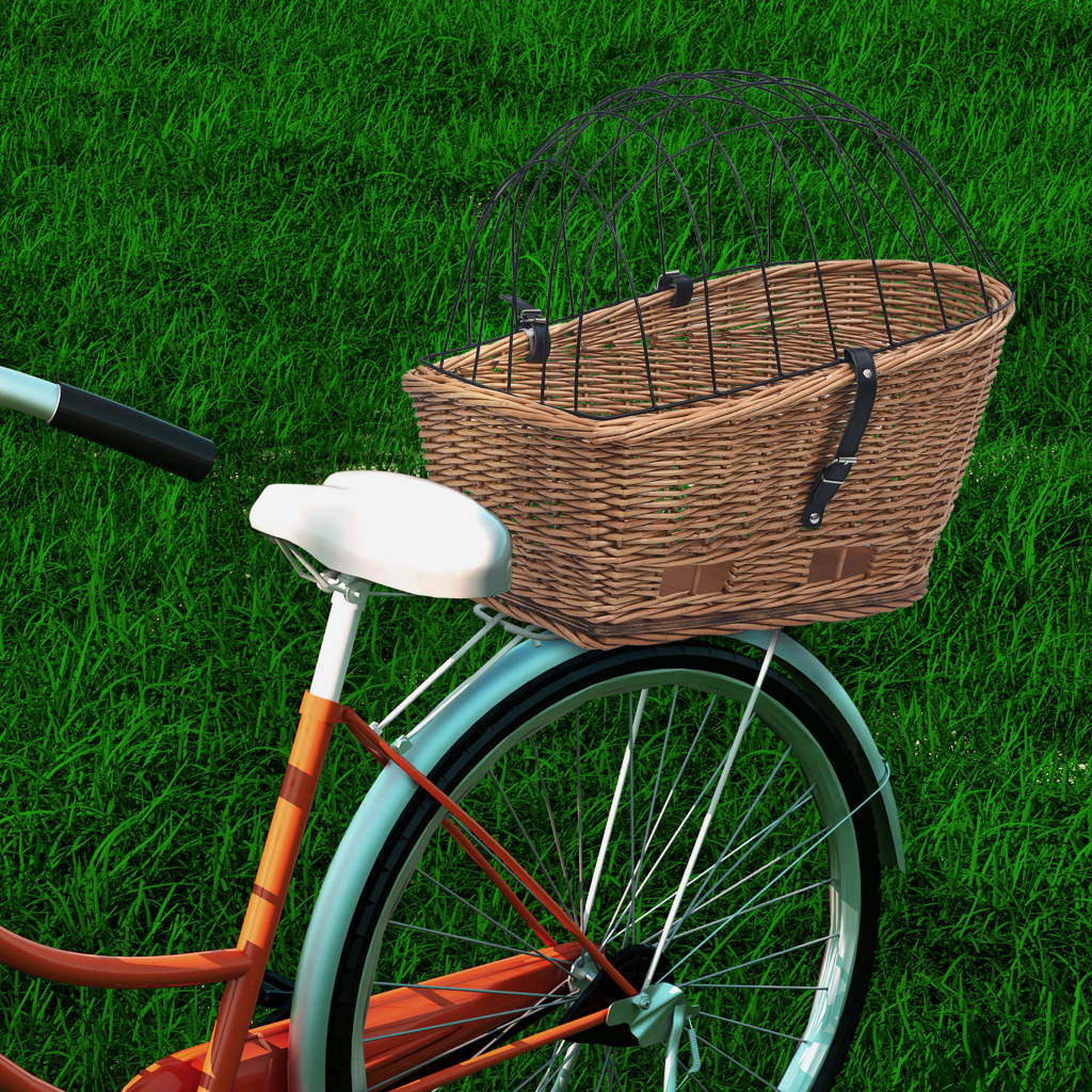 Vidaxl bicycle basket for rear rack 55x31x36 cm natural willow