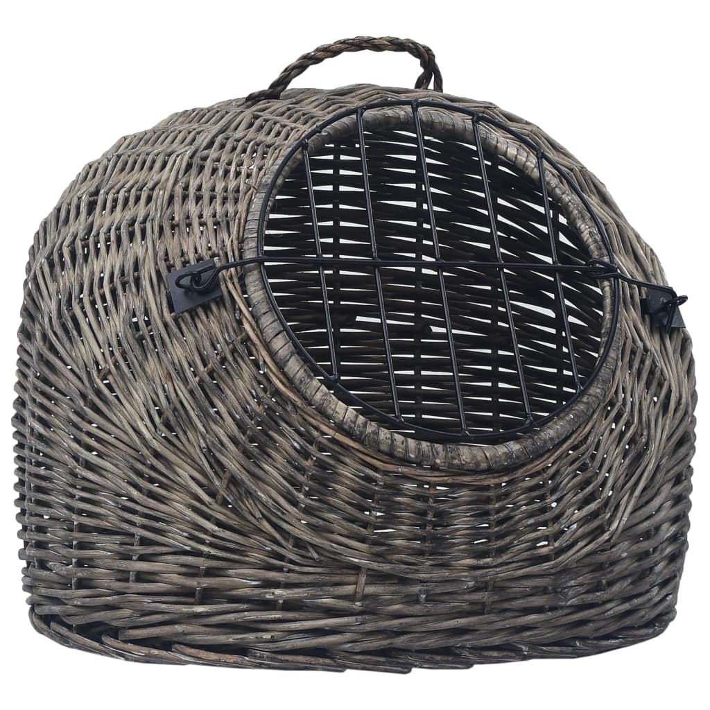 Vidaxl Cat carrier 60x45x45 cm Natural willow wood Gray