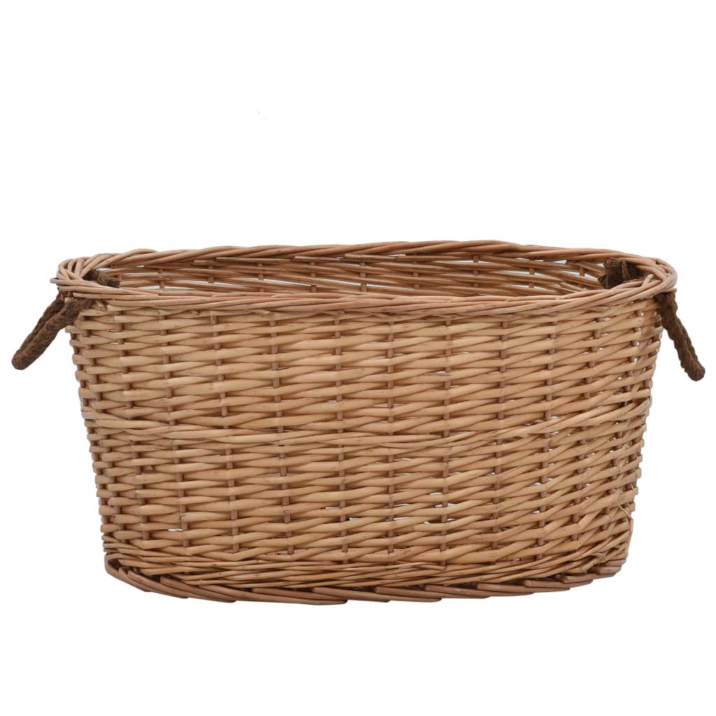 Vidaxl Wood Basket med håndtag 56x40x28 cm Natural Willow Wood