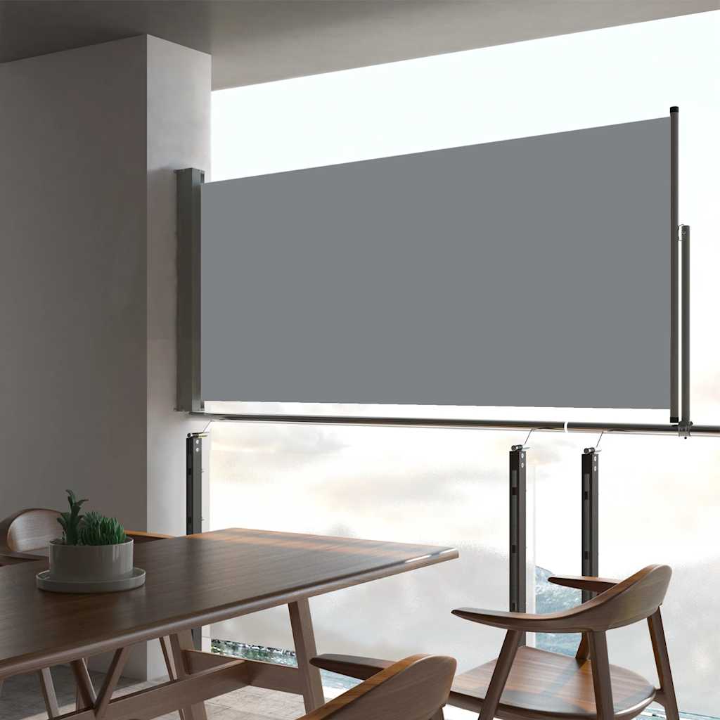 Vidaxl vrtni zaslon Extendable 60x300 cm siva