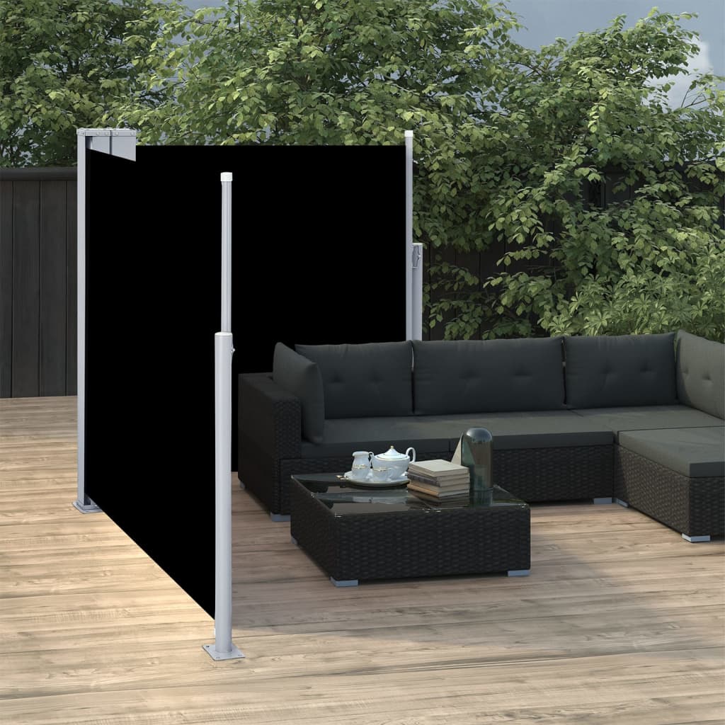 VidaXL Windshield Extendable 120x600 cm Black