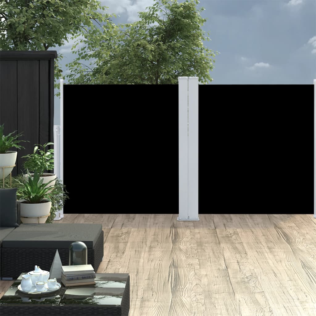 VidaXL Windshield Extendable 120x600 cm Black