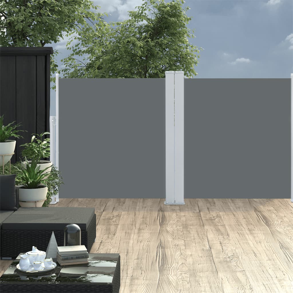 Pare-brise Vidaxl extensible 120x600 cm anthracite