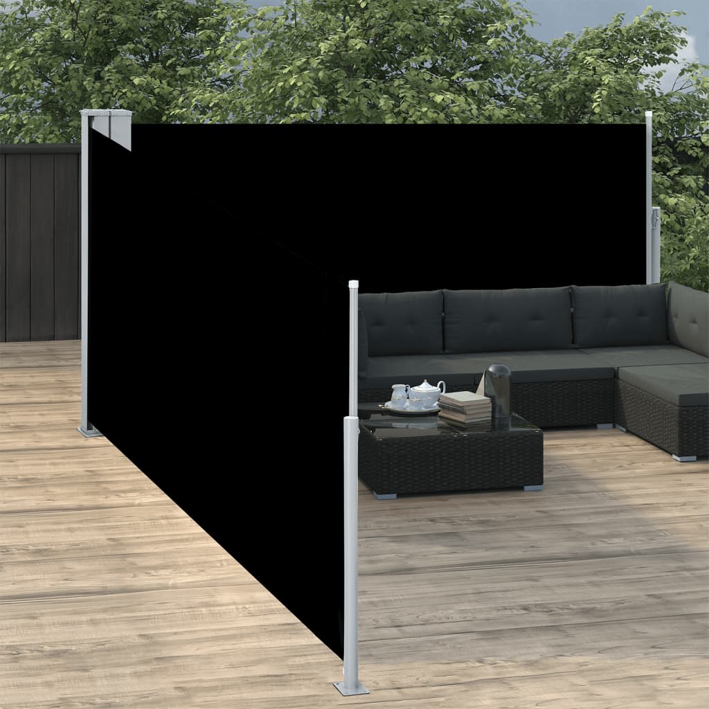 VidaXL Windshield Extendable 120x1000 cm Black