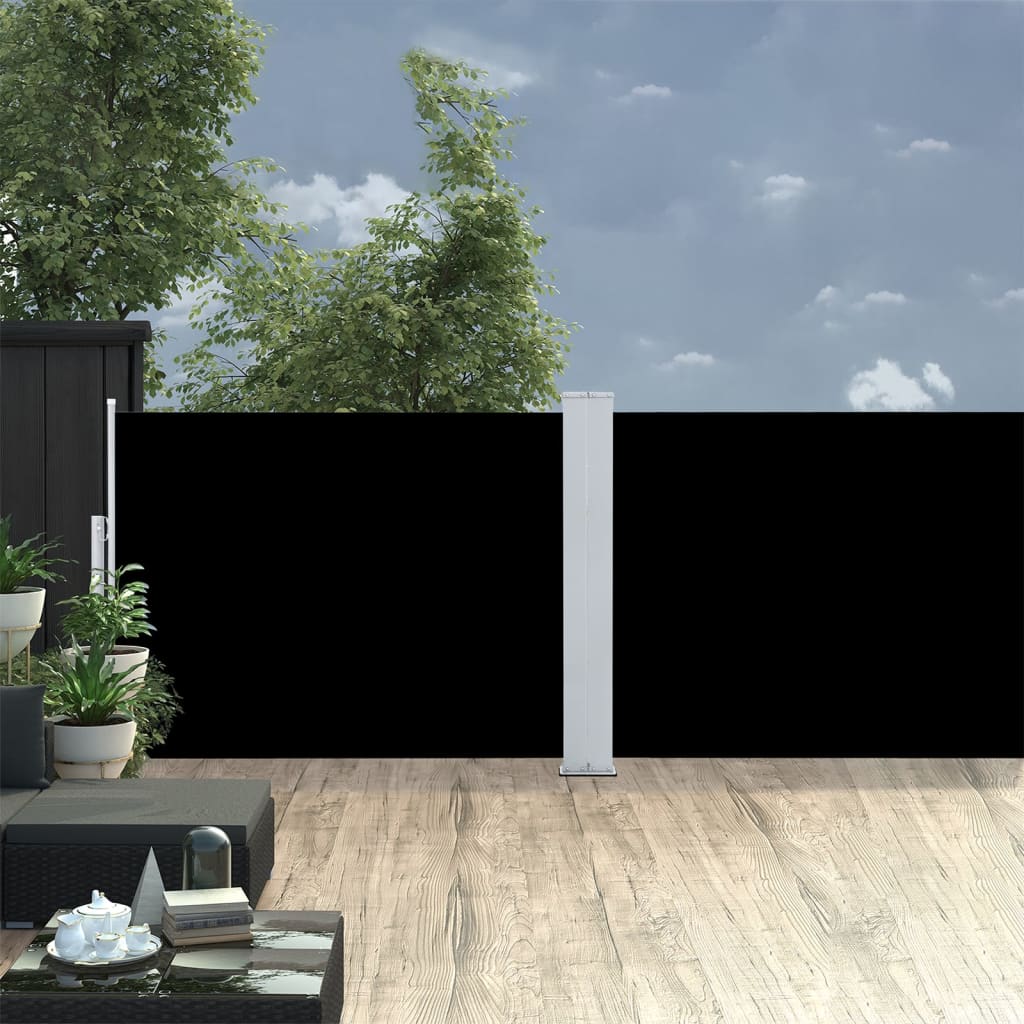 VidaXL Windshield Extendable 120x1000 cm Black