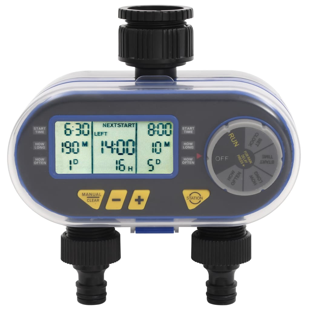 VidaXL Watertimer with double exit automatically digitally