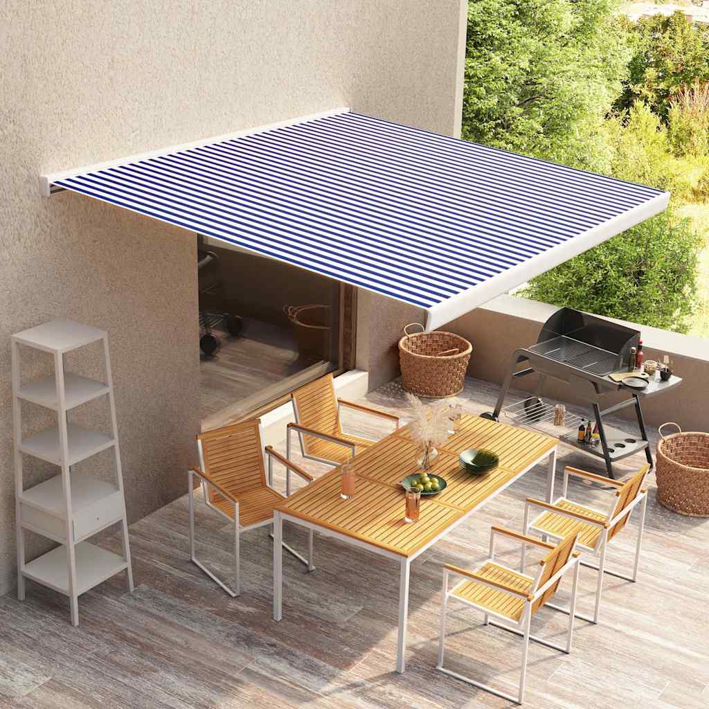 Vidaxl laifeldoek 400x300 cm platno modro in belo