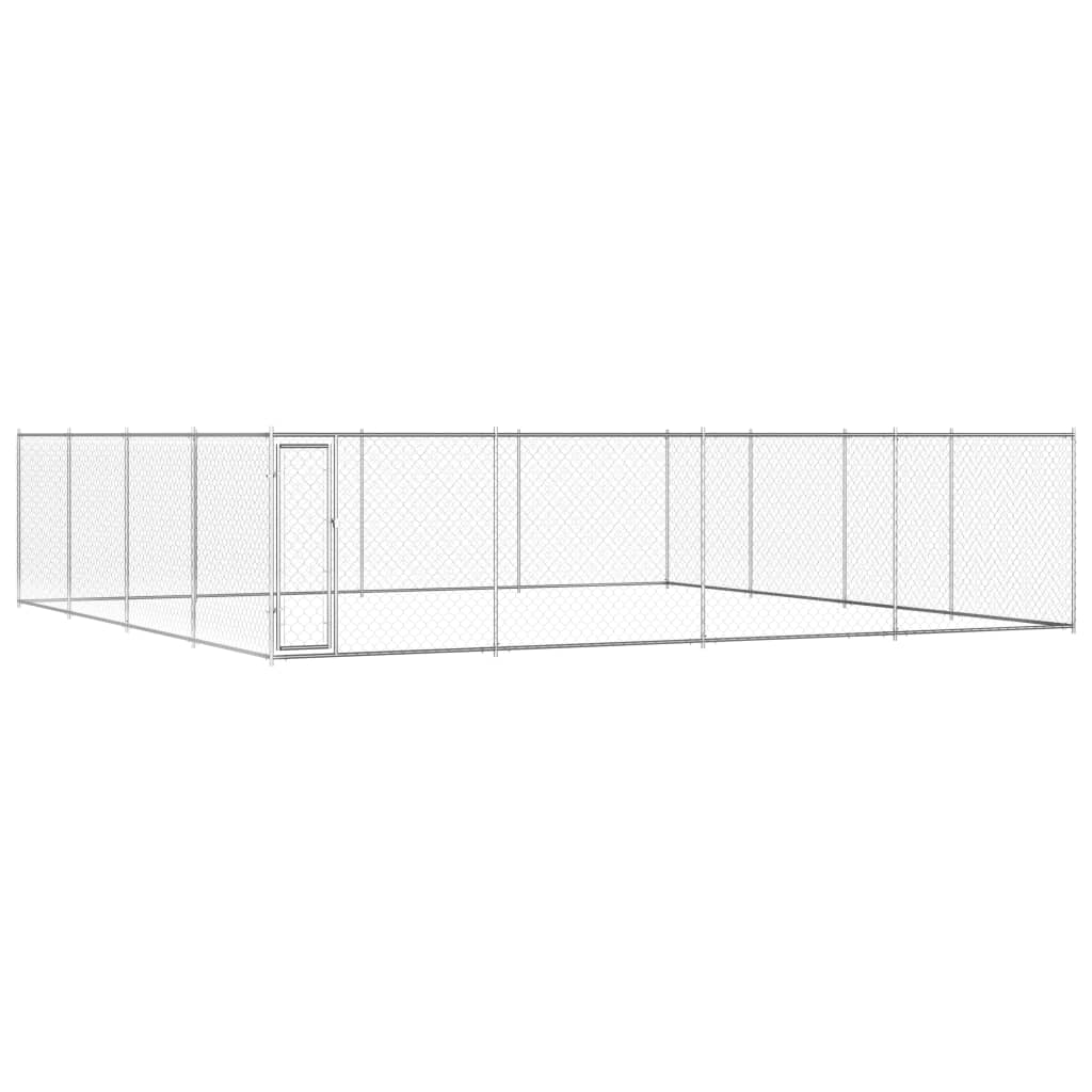 Vidaxl Dog Kennel pour l'extérieur de 760x760x185 cm en acier galvanisé