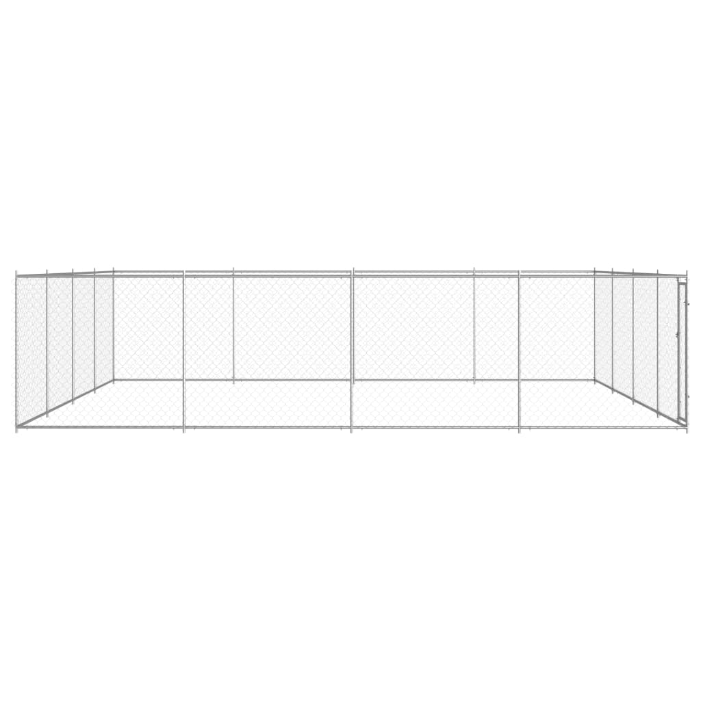 Vidaxl Dog Kennel pour l'extérieur de 760x760x185 cm en acier galvanisé