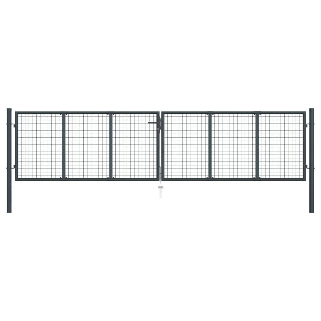 Vidaxl Gaaspoort 400x150 cm grigio in acciaio zincato