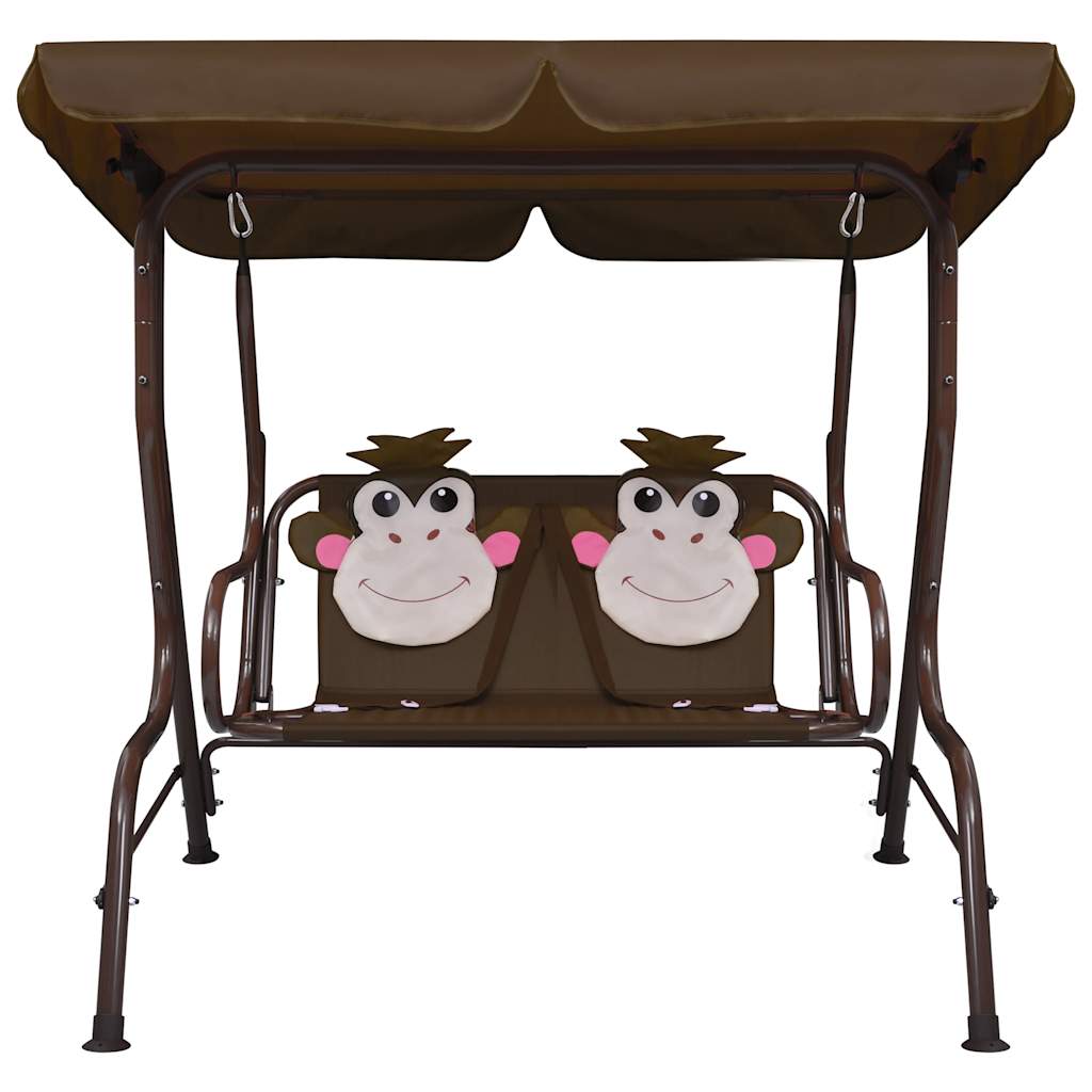 Vidaxl children's swing seat 115x75x110 cm fabric brown