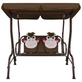 Vidaxl children's swing seat 115x75x110 cm fabric brown