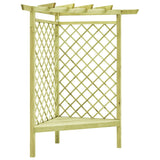 Pérgola de canto vidaxl com assento 130x130x197 cm de madeira de pinheiro impregnada