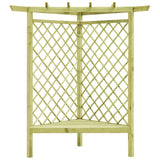 Pérgola de canto vidaxl com assento 130x130x197 cm de madeira de pinheiro impregnada