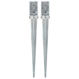 Pinos moídos de vidaxl 2 st 8x8x76 cm de aço galvanizado colorido de prata