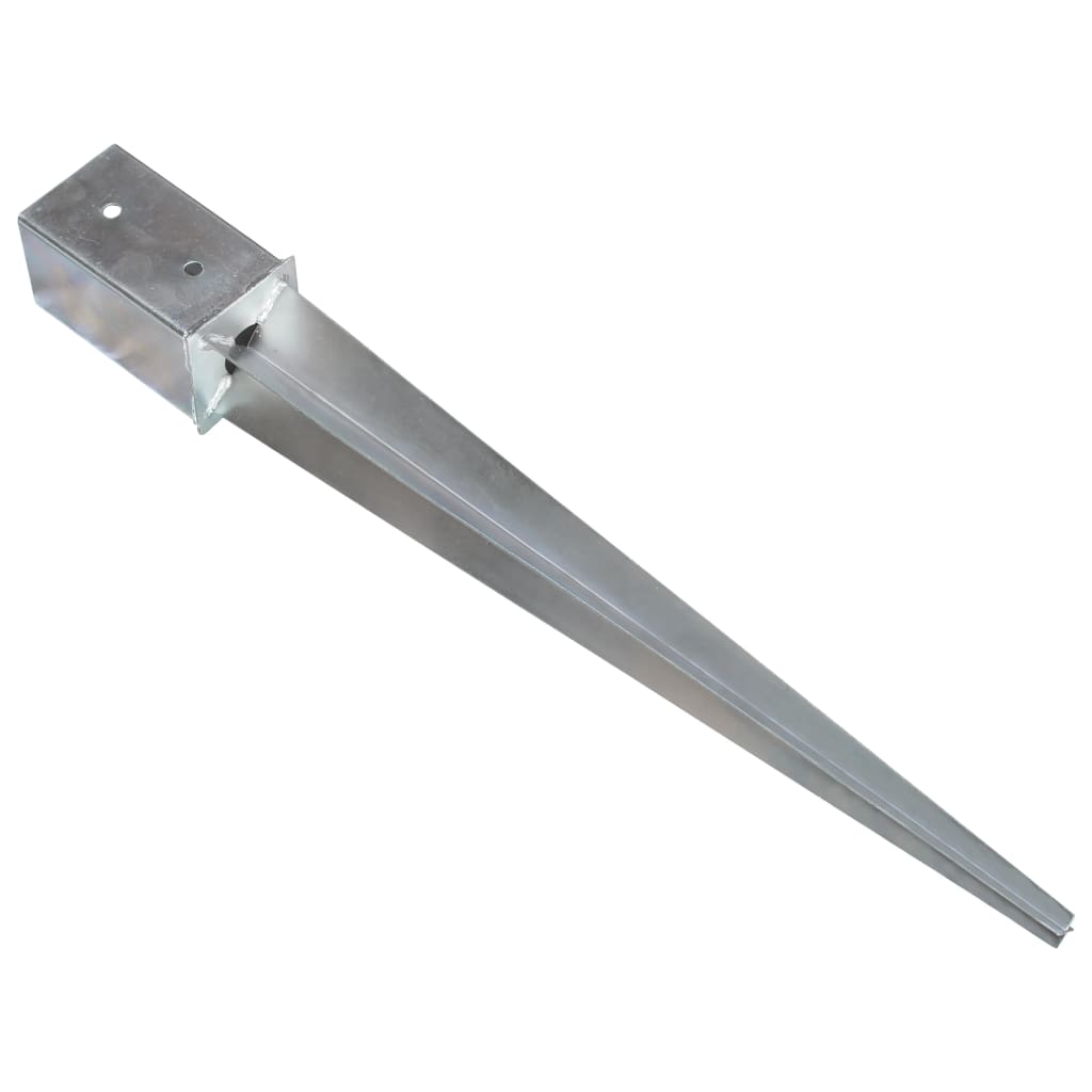 Pinos moídos de vidaxl 2 st 8x8x76 cm de aço galvanizado colorido de prata