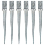 Vidaxl ground pins 6 st 8x8x76 cm galvanized steel silver colored