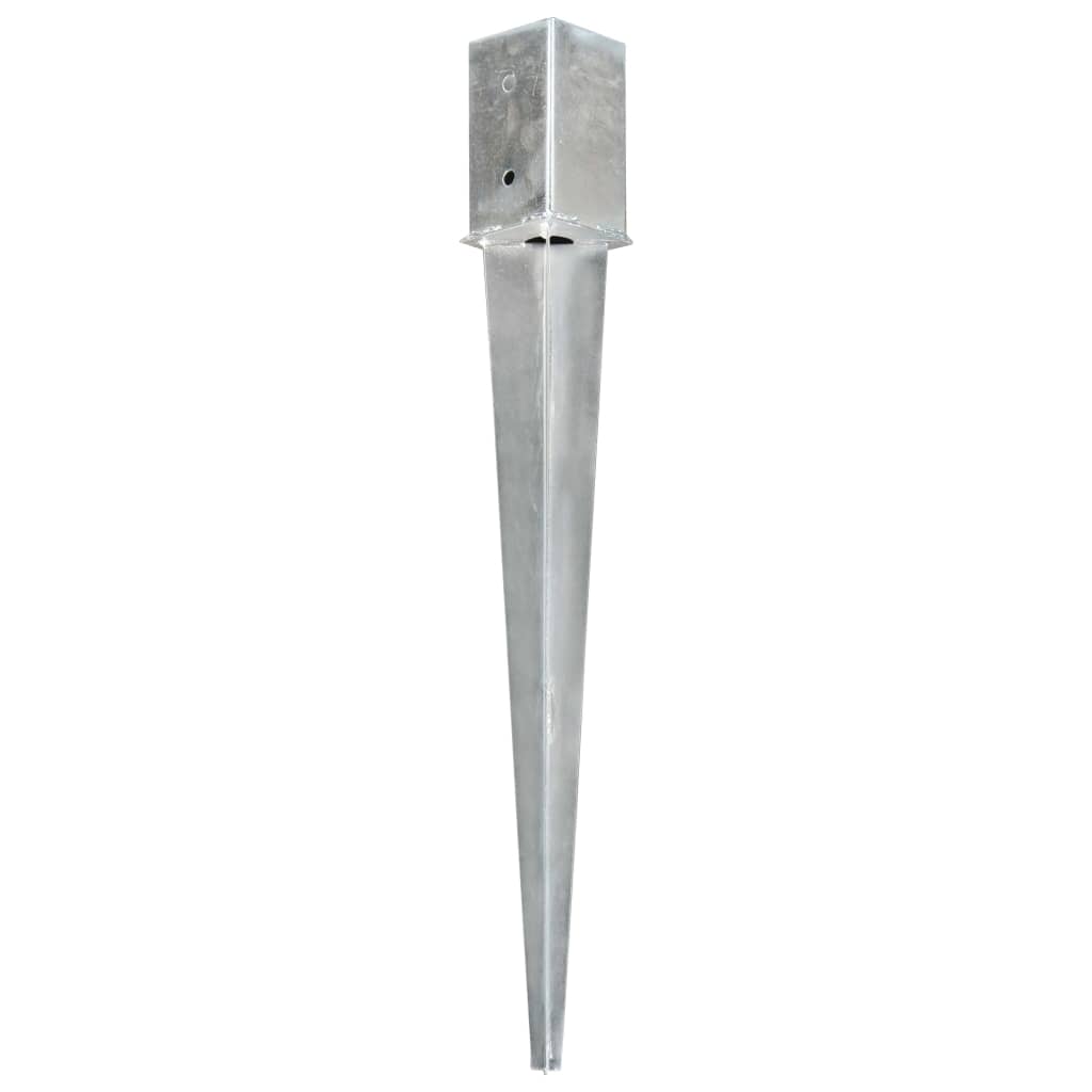 Vidaxl ground pins 6 st 8x8x76 cm galvanized steel silver colored
