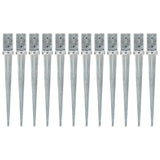 Vidaxl Ground pins 12 st 8x8x76 cm galvanized steel silver colored