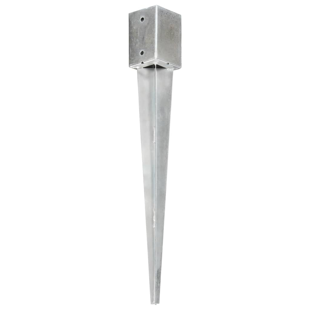 Pinos moídos de vidaxl 2 st 9x9x75 cm de aço galvanizado colorido de prata