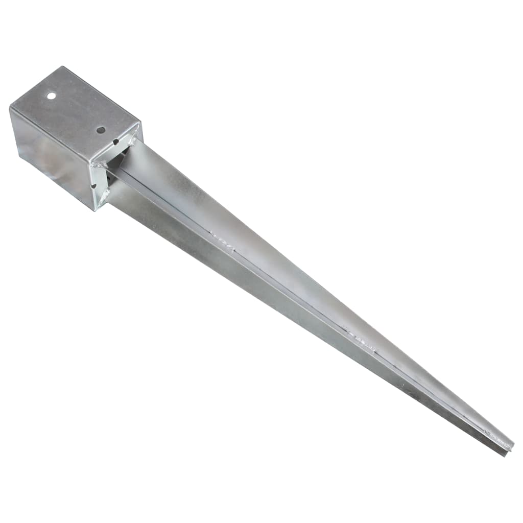 Pinos moídos de vidaxl 2 st 9x9x75 cm de aço galvanizado colorido de prata
