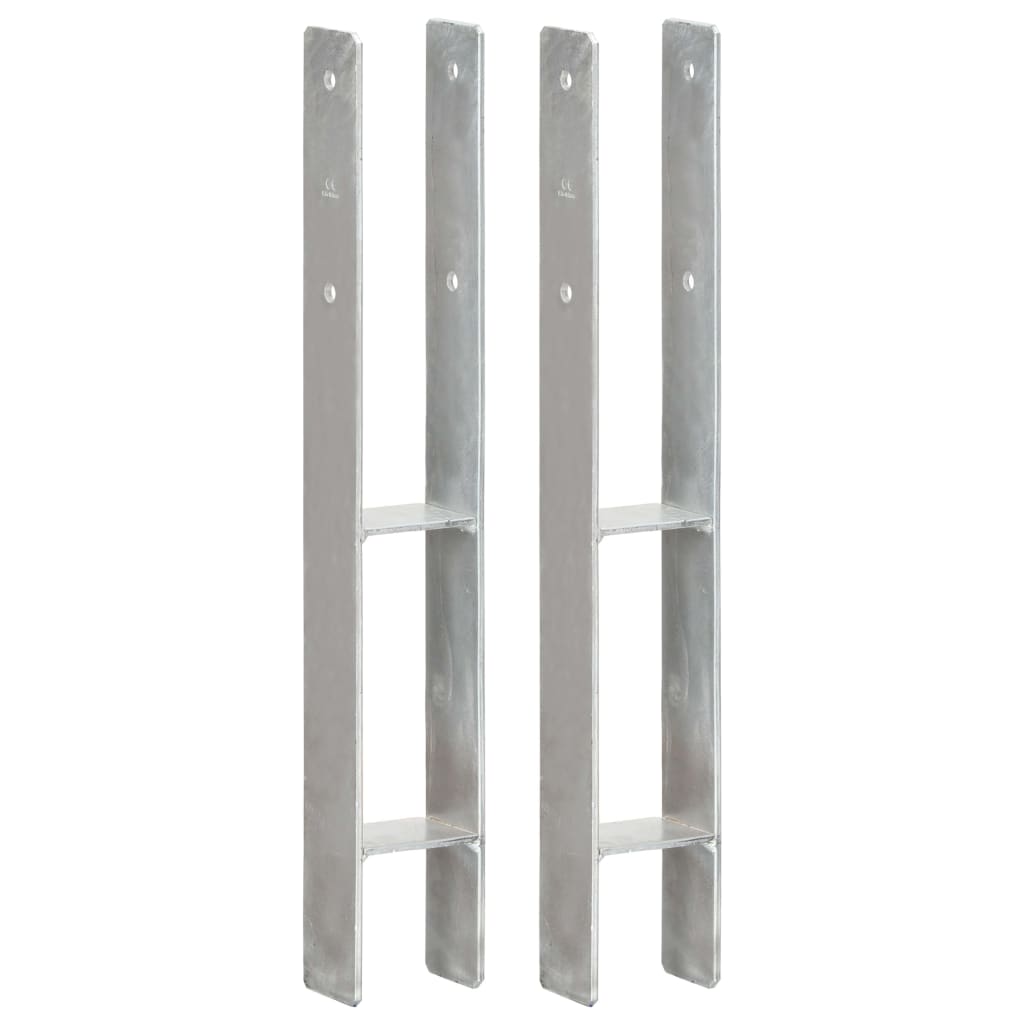 Vidaxl ozemljena sidra 2 pcs 8x6x60 cm pocinkano jekleno srebrno obarvano