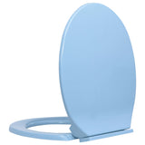 Vidaxl asiento de inodoro de color cerrado azul ovalado