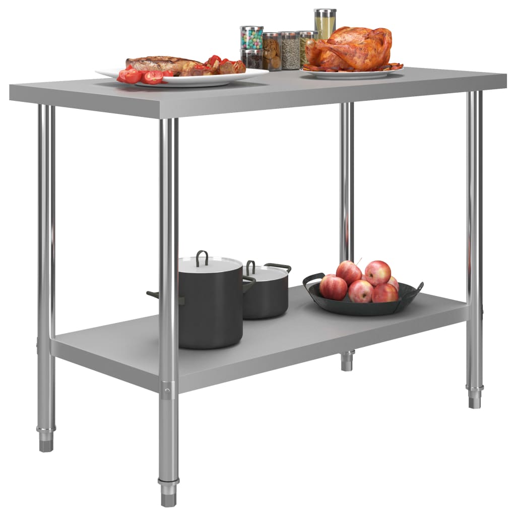 VidaXL Kitchenwork table 120x60x85 cm Stainless steel