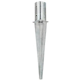 Vidaxl Buedem Pins 2 PCs 8x61 cm galvaniséiert Stol Sëlwer faarweg
