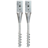 Vidaxl ground pegs 2 pcs 7x7x56 cm galvanized steel silver-colored