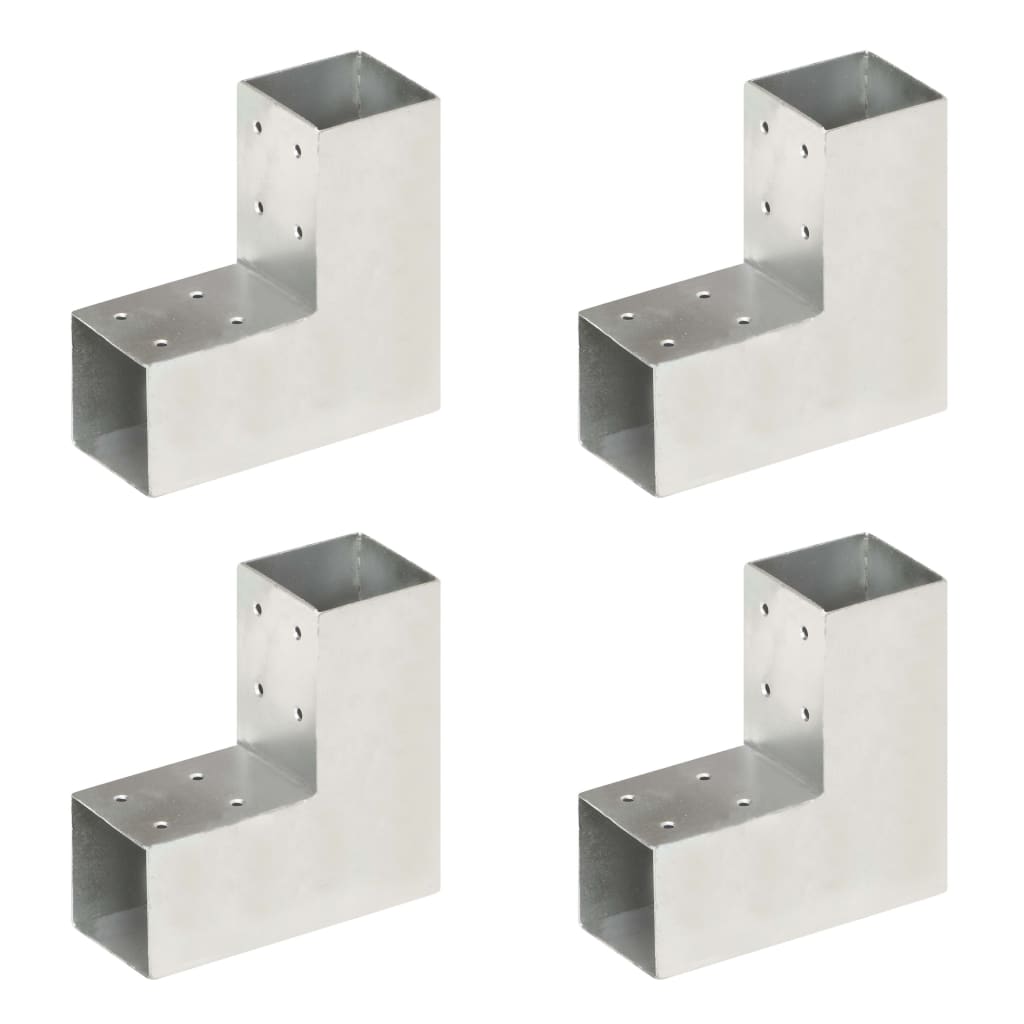 Vidaxl Pile Connections 4 St L-Shape 71x71 mm galvaniseret metal