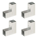 Vidaxl Pile Connections 4 St L-Shape 71x71 mm galvaniseret metal