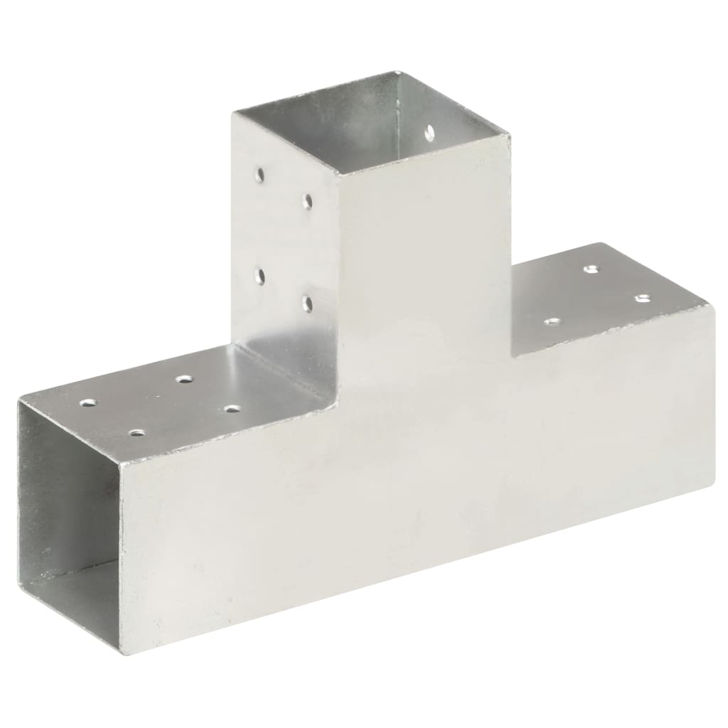 Vidaxl paalverbindingen 4 st t-vorm 81x81 mm gegalvaniseerd metaal