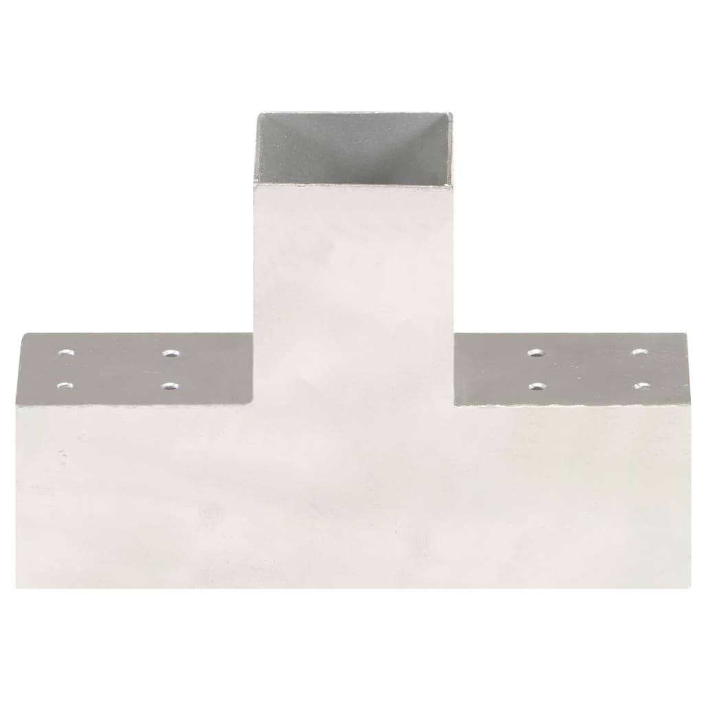 Vidaxl paalverbindingen 4 st t-vorm 81x81 mm gegalvaniseerd metaal