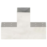 Vidaxl paalverbindingen 4 st t-vorm 81x81 mm gegalvaniseerd metaal