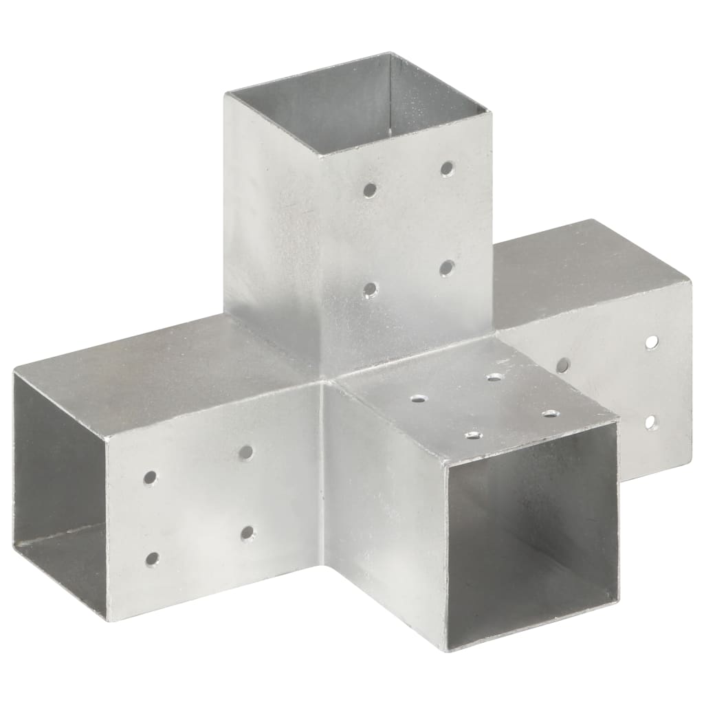 Vidaxl Pale connection X-shape 81x81 mm galvanized metal