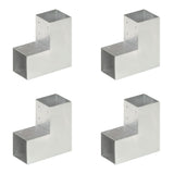 VidaXL PALL CONNECTIONS 4 ST L-shape 91x91 mm galvanized metal