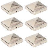 Vidaxl paalkappen 6 st piramide 71x71 mm roestvrij staal