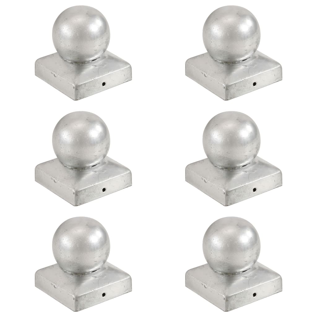 Cappucce da pila Vidaxl 6 ST BOL 71x71 MM Galvanized Metal