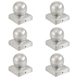 Cappucce da pila Vidaxl 6 ST BOL 71x71 MM Galvanized Metal