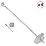 Vidaxl Ground anchors 6 pcs 10x60 cm galvanized metal
