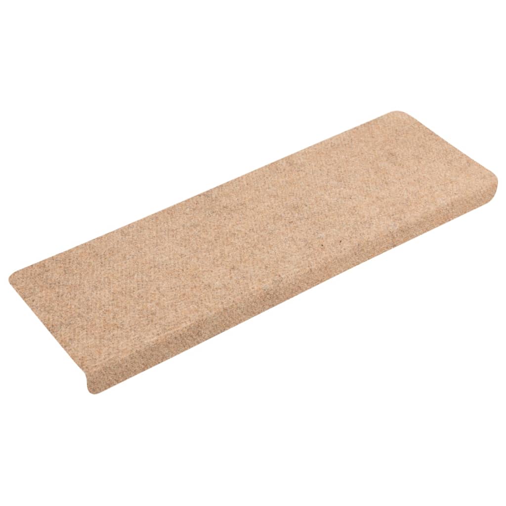 Vidaxl stair mats self -adhesive 15 pieces 65x21x4 cm cream with rectangular edge