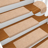 Vidaxl stair mats self -adhesive 15 pieces 65x21x4 cm cream with rectangular edge