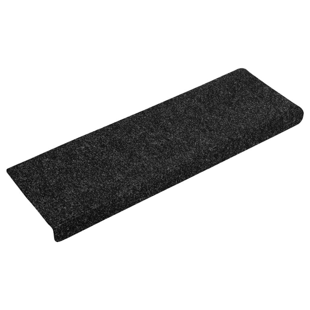 Vidaxl Stair Mats Self -fast 15 stykker 65x21x4 cm sort rektangulær kant