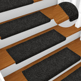 Vidaxl Stair Mats Self -fast 15 stykker 65x21x4 cm sort rektangulær kant